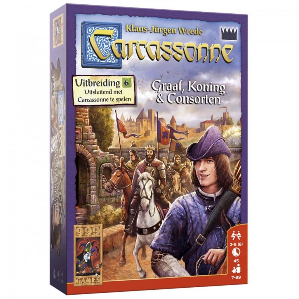 Afbeelding 999 Games spel Carcassonne: Graaf, Koning en Consorten door Vidaxl.nl