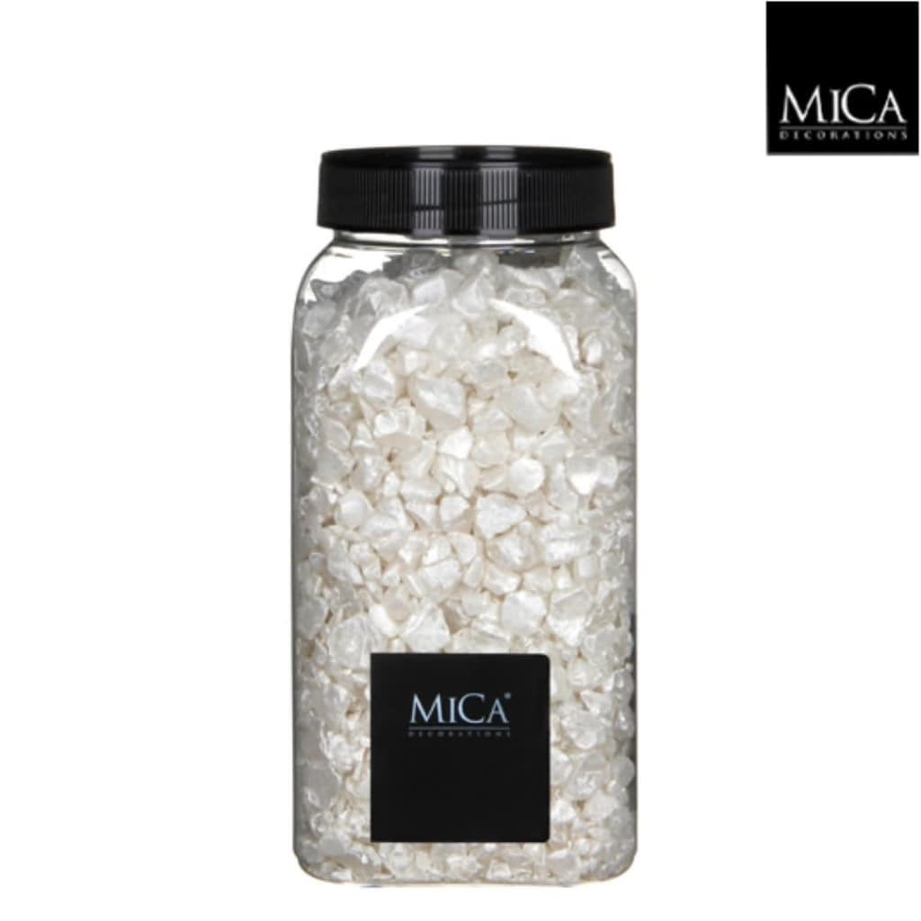 Mica Decorations Glas brokken creme 4-10 mm fles 1kg l6,5xb6,5xh15,5 cm