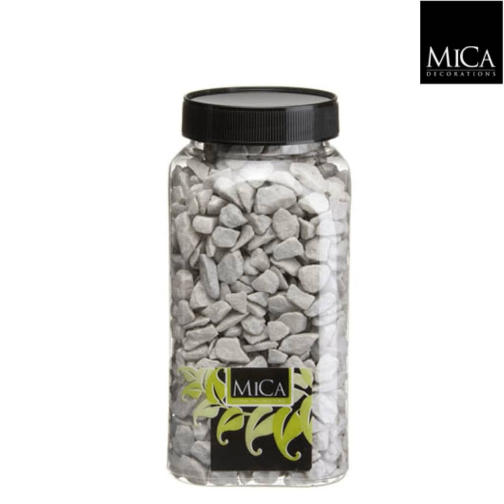 Mica Decorations 3 stuks Marbles lichtgrijs fles 1 kilogram