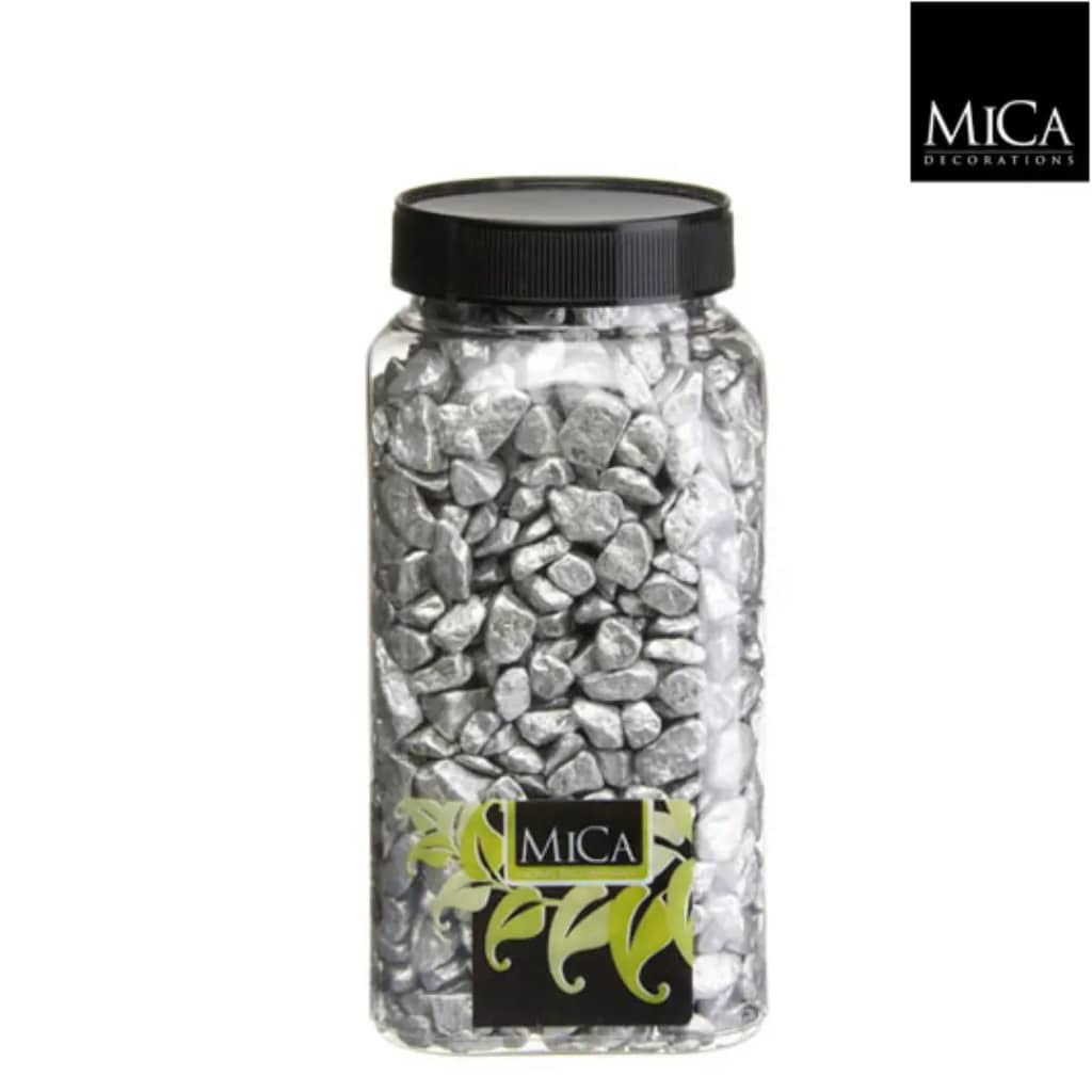 Mica Decorations 3 stuks Marbles zilver fles 1 kilogram