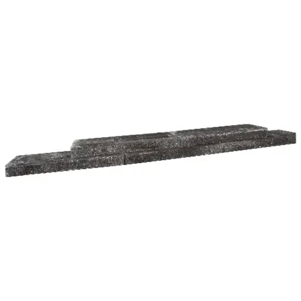 3 stuks! Abbey walling zwart 55x20x6.5 cm Gardenlux