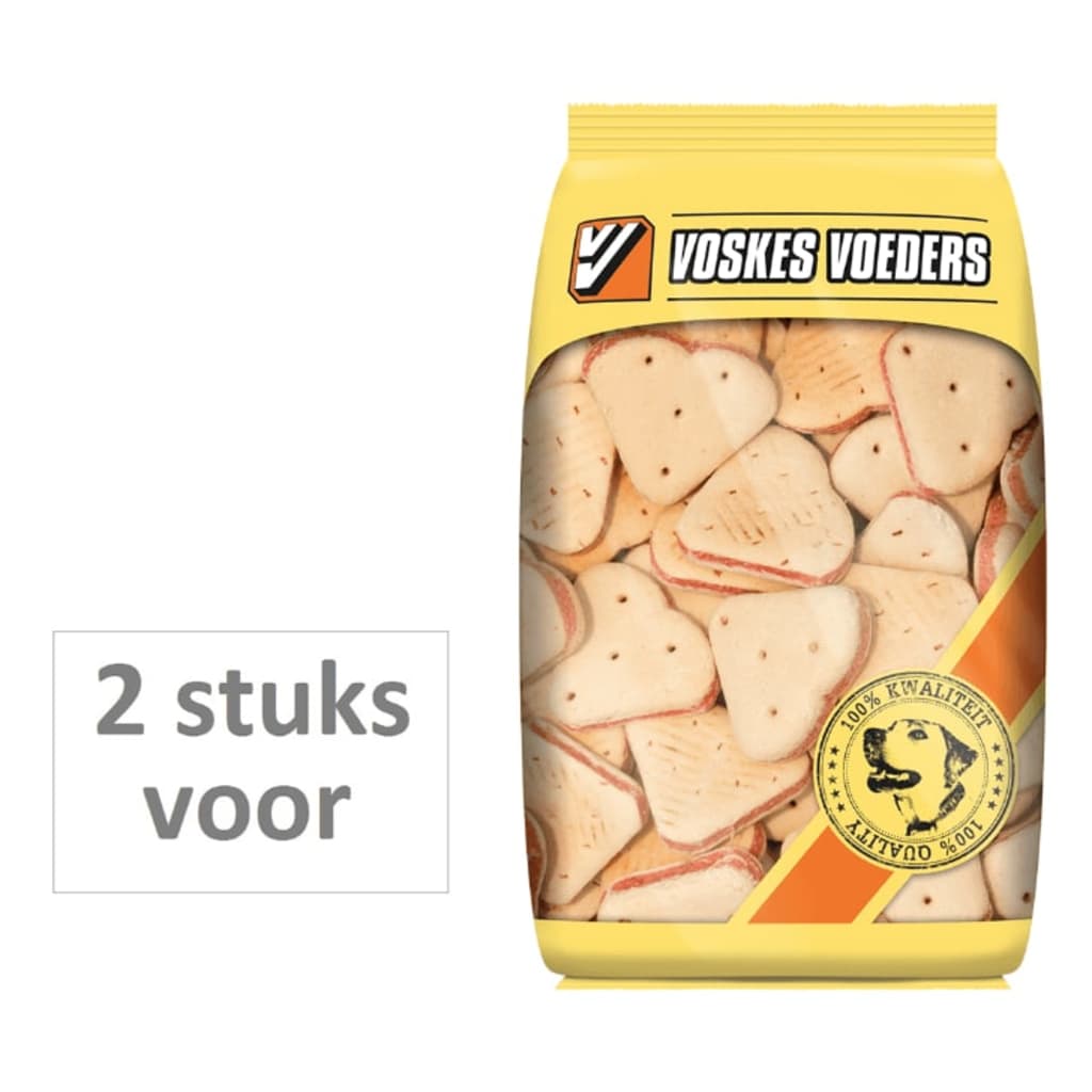 2 stuks! hondenvoer merg hartjes groot Voskes