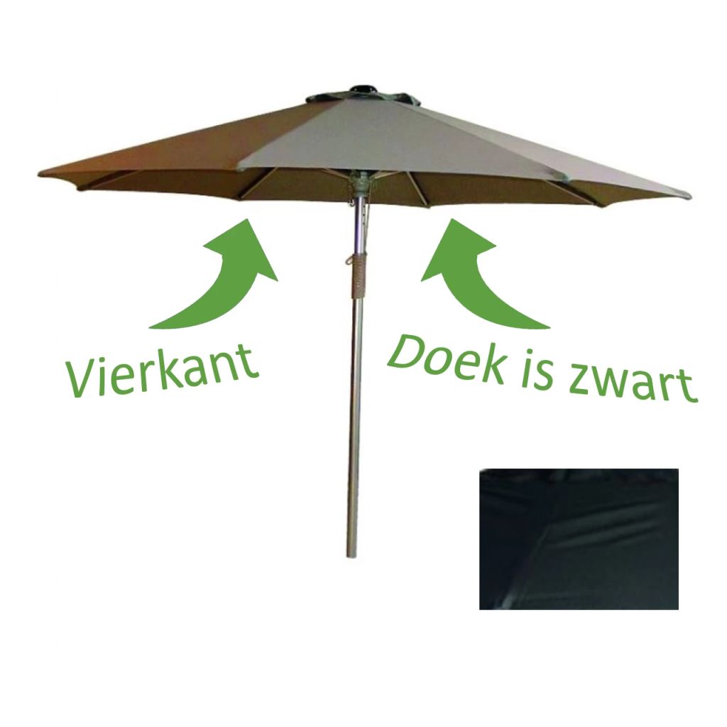 Borek Parasol Miami silver 300x300 cm Zwart