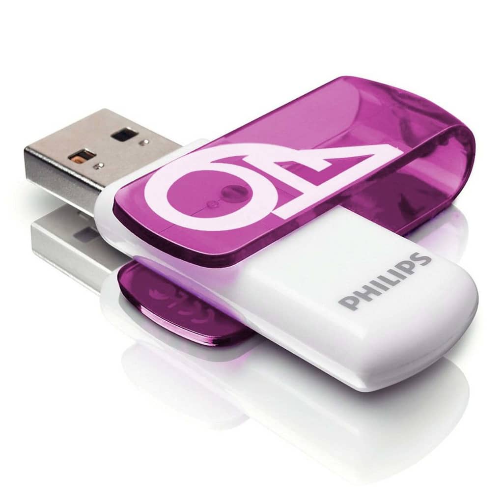 Philips USB-stick Vivid USB 2.0 64 GB wit en paars