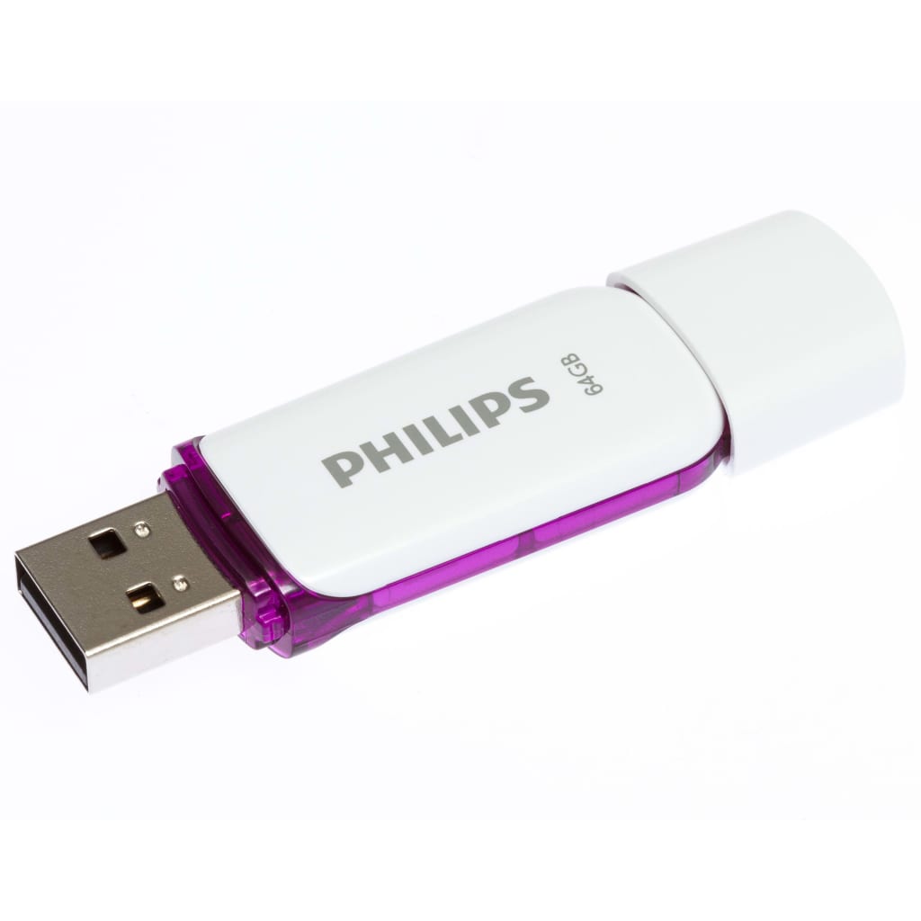 Philips USB-stick Snow USB 2.0 64 GB wit en paars