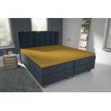 Nightlife Blue Hoeslaken Dubbel Jersey Interlock Geel Topper