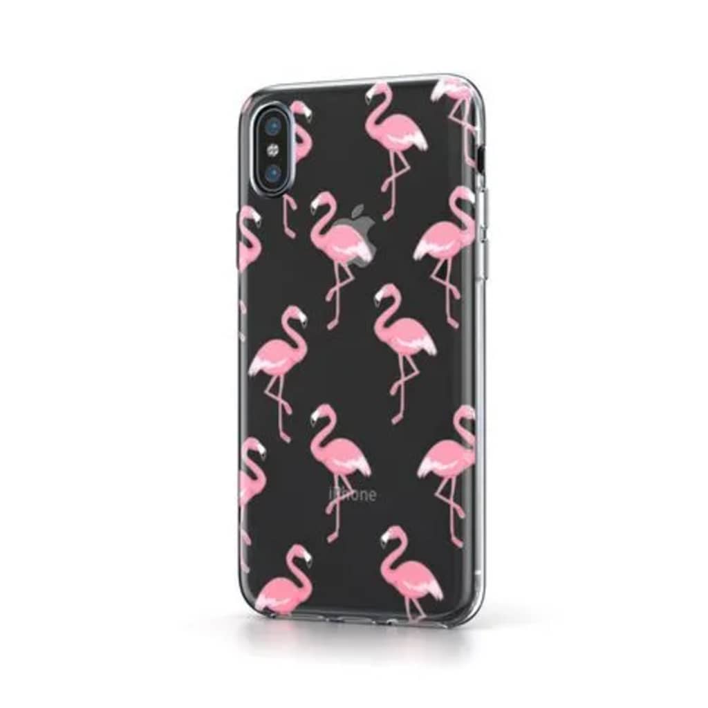 Be Hello - iPhone Xs Hoesje - Zachte Back Case Flamingo Transparant