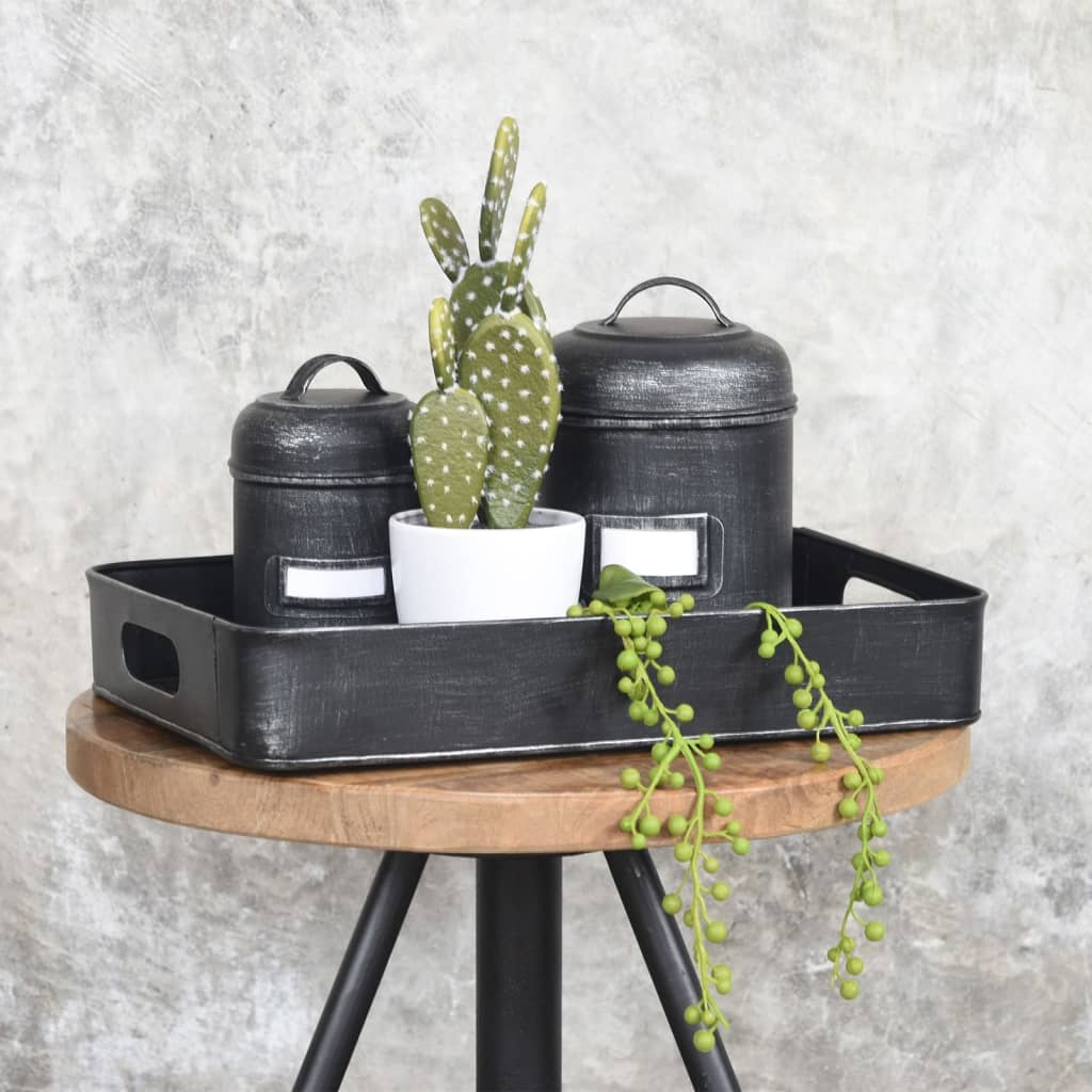 Label51 Aufbewahrungsbehälter 21x 21x 29 cm XXL Antik-Schwarz