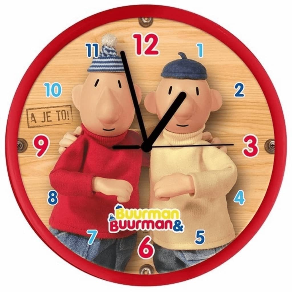 Afbeelding Buurman en Buurman klok 25 cm rood door Vidaxl.nl