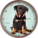 Studio Pets Wandklok Rottweiler 25 cm bruin