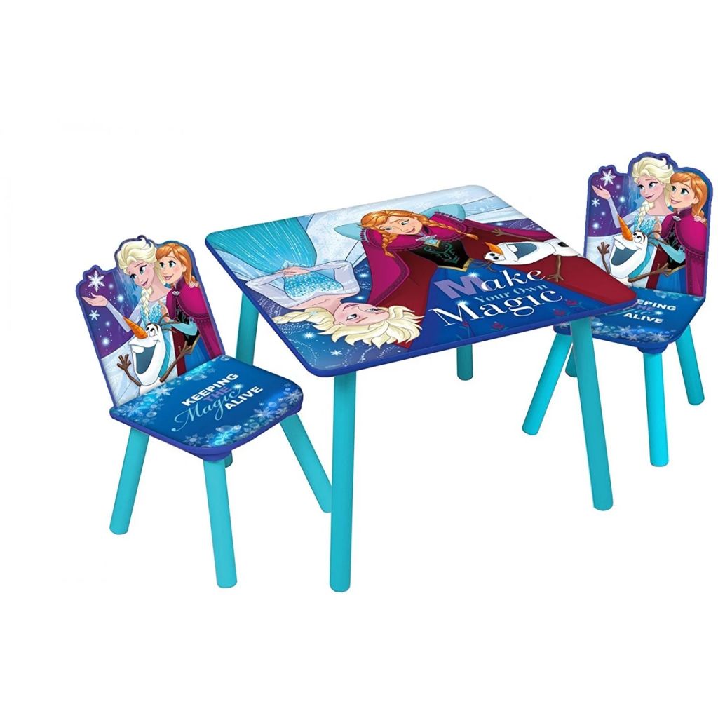 Disney Frozen houten tafel met stoelen blauw