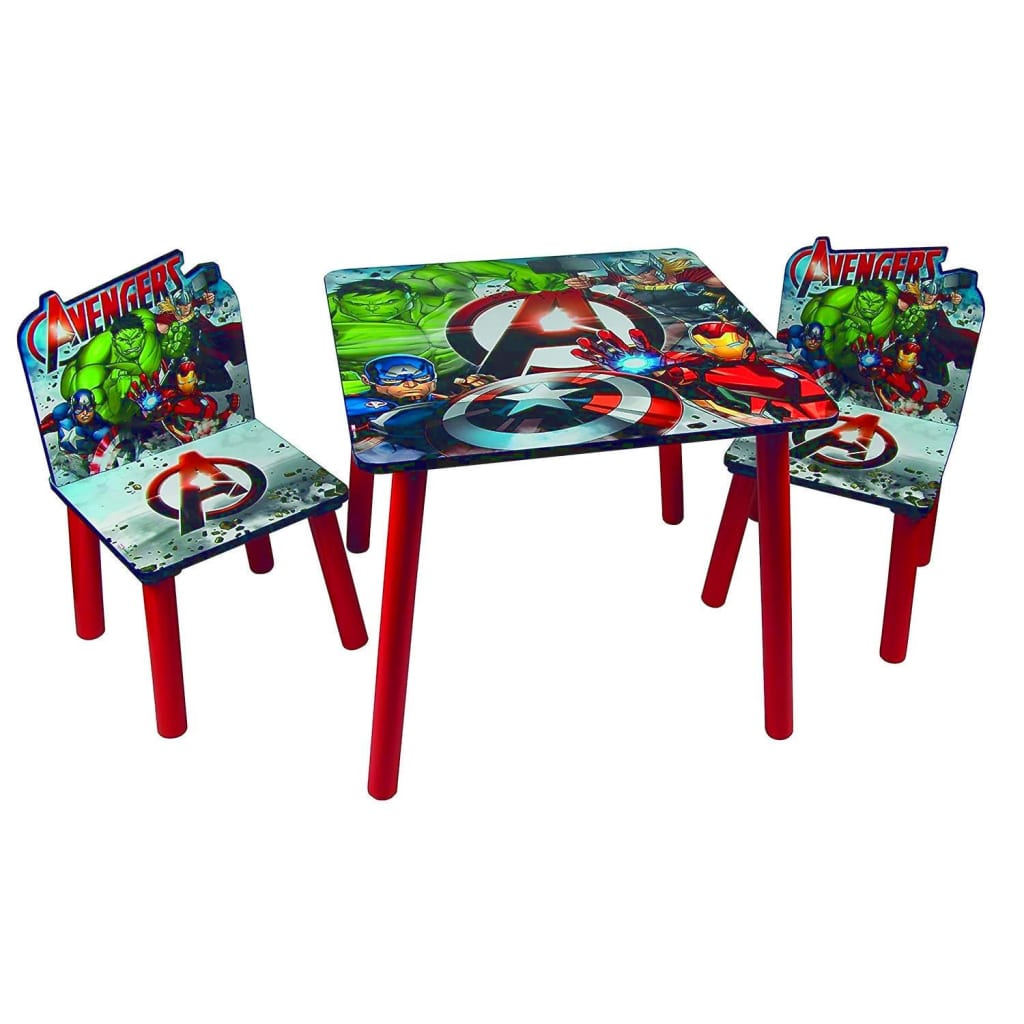 Marvel Avengers houten tafel met stoelen rood