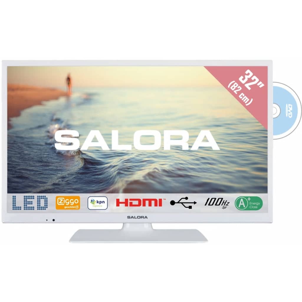 Salora LED 5000 serie 32 inch tv + dvd wit