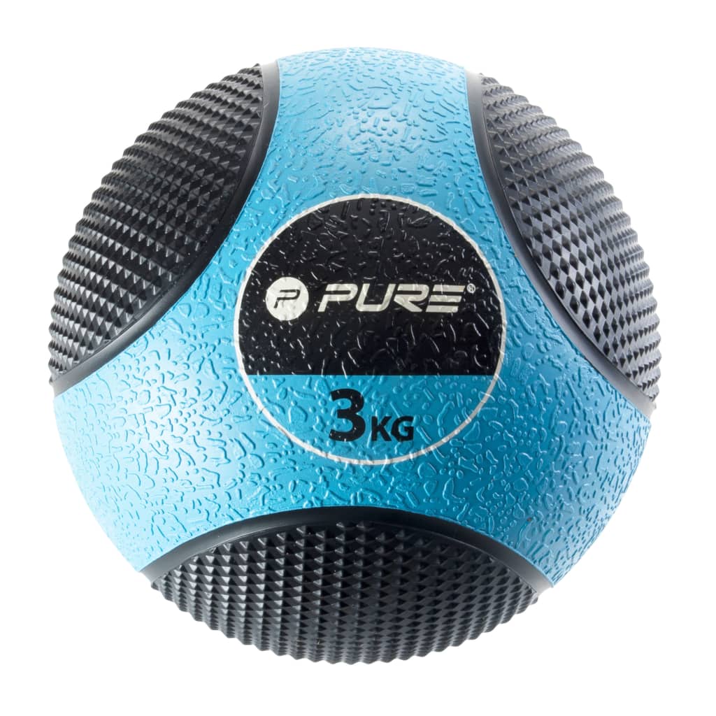 Pure2Improve medicine Ball 3 kg lichtblauw/zwart