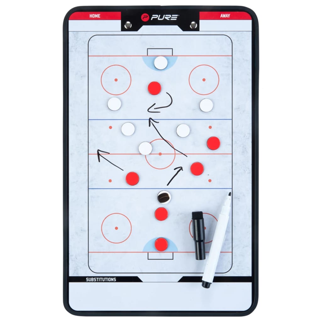 Pure2Improve Dobbeltsidet trenertavle ishockey 35x22 cm P2I100640