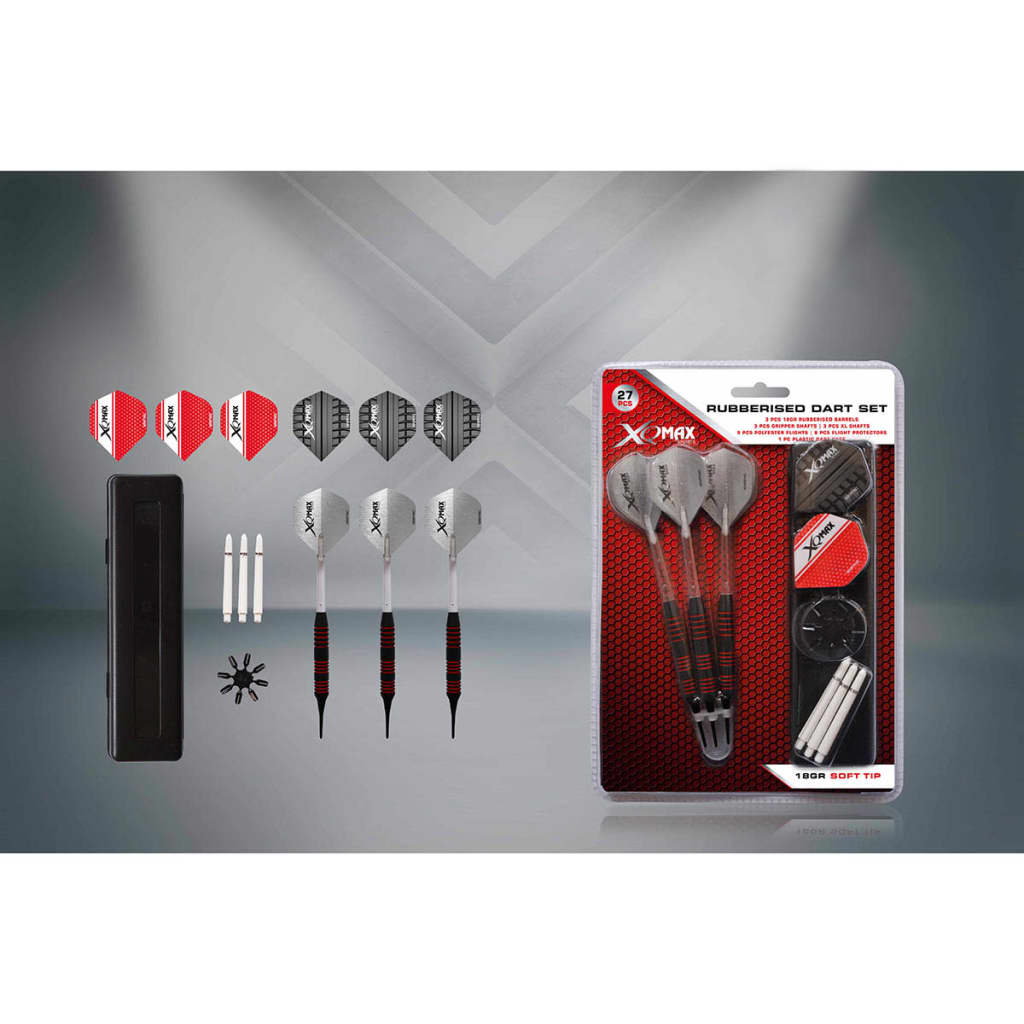 XQmax Darts Dart set rubber afgewerkt 18 g soft-tip 27-dlg QD7000670