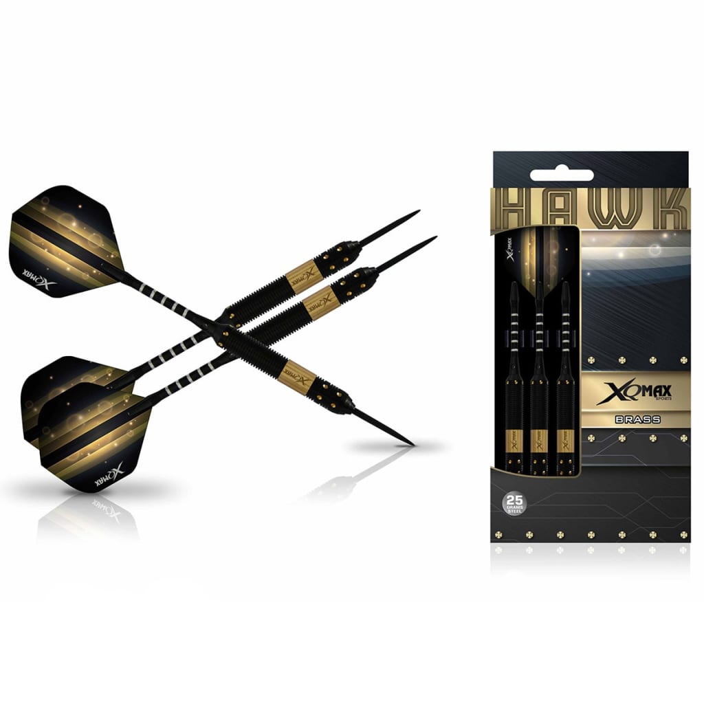 XQmax Darts Set de dardos Hawk 3 piezas 25 g latón acero QD1103150 Multicolor