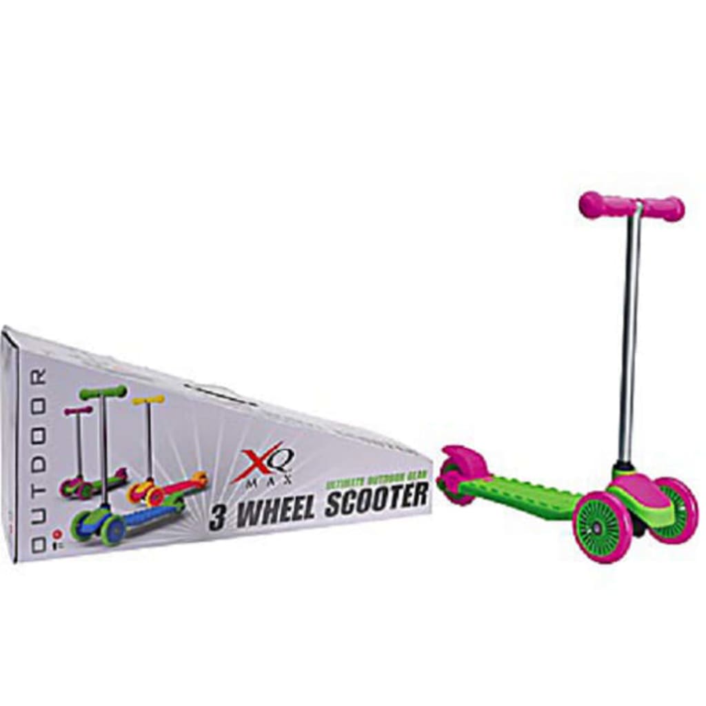 XQ Max 3-wiel kinderstep Junior Voetrem Groen/Roze