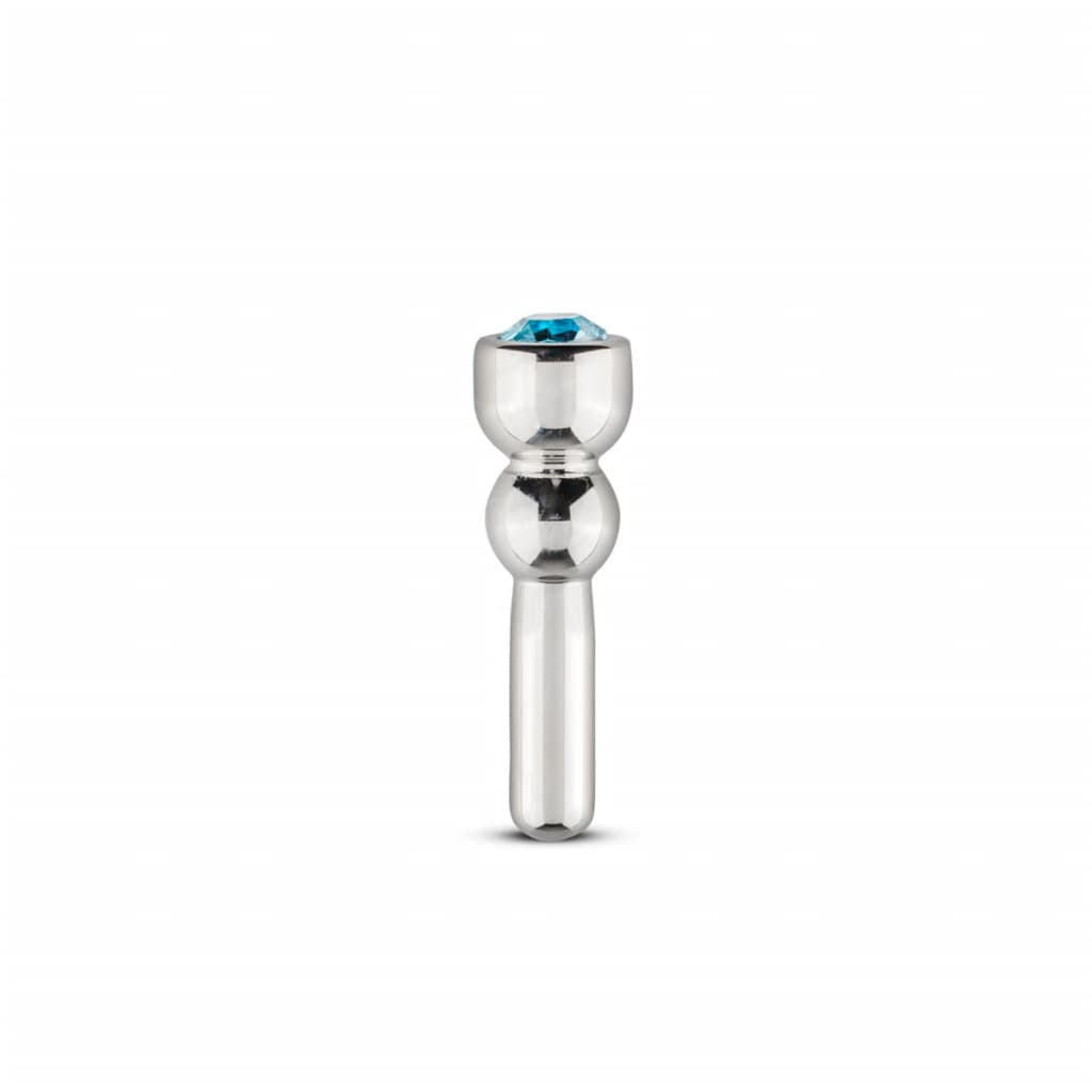 Sinner Gear - Penis Plug Met Diamond - Zilver/Blauw