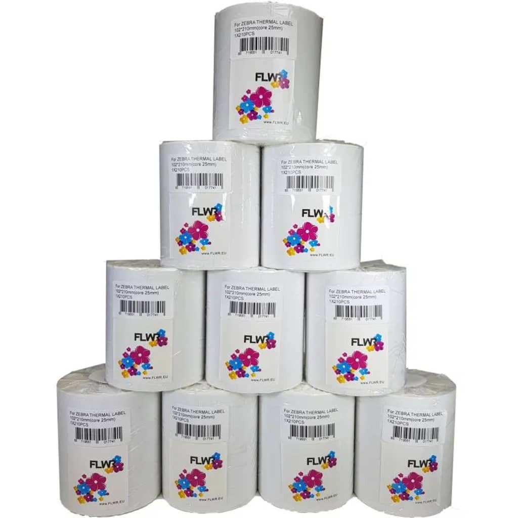 Zebra Flwr Verzendetiketten 102X210 10 Pack Wit Labels zebra kopen in de aanbieding