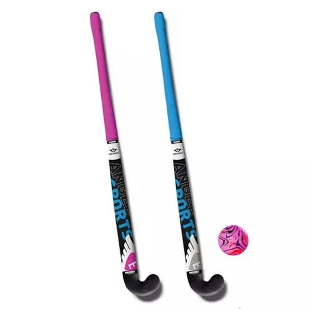 Angel Sports hockeyset 3-delig blauw/roze 28 inch