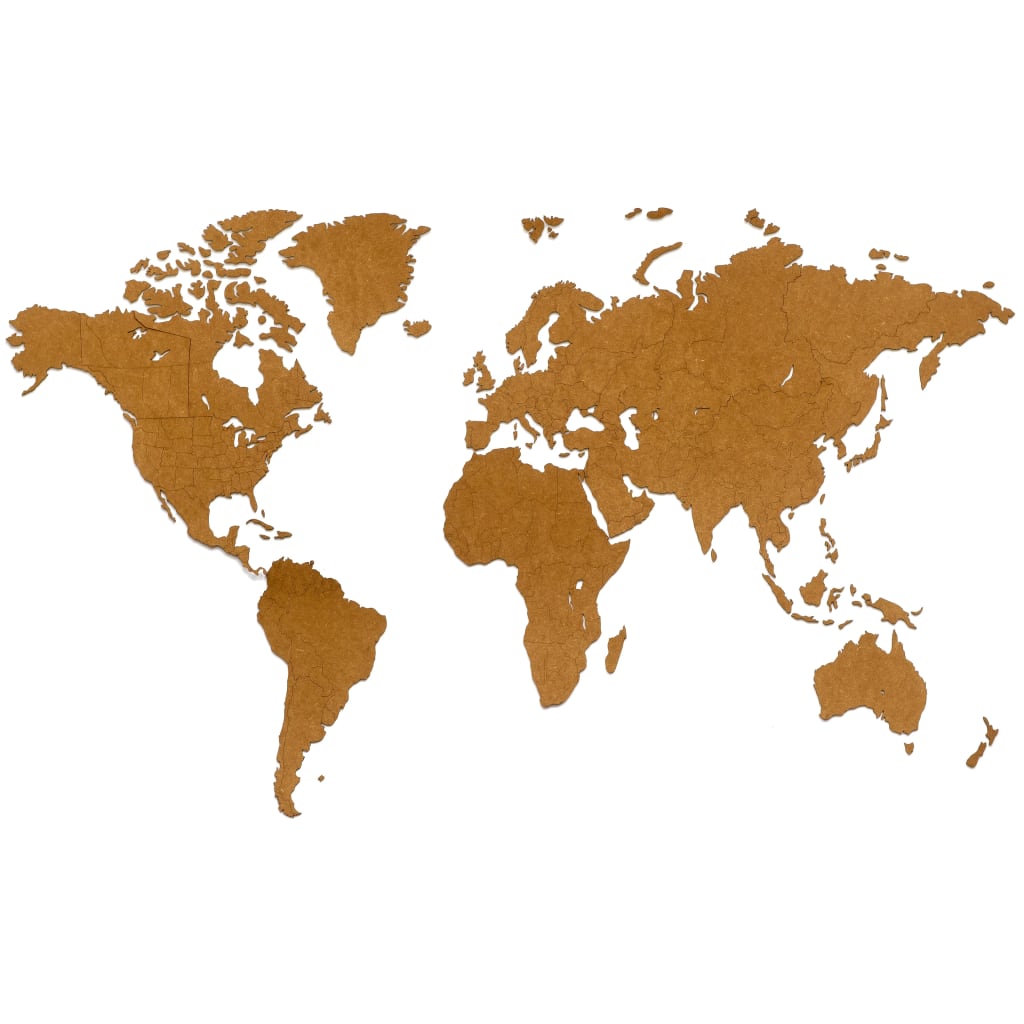 MiMi Innovations Puinen maailmankarttakoriste Luxury ruskea 180×108 cm