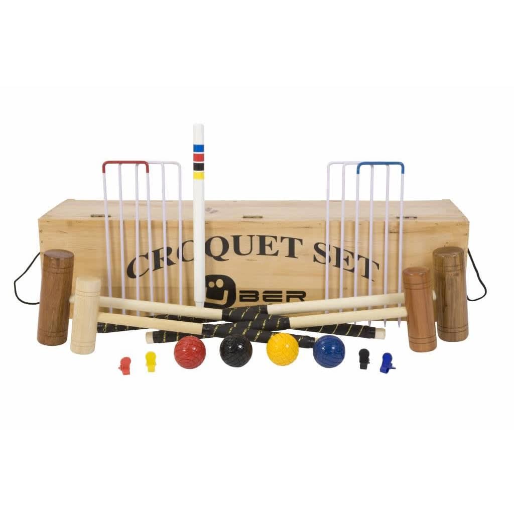 Ubergames Familie Croquet set, 4-persoons-Luxe Kist