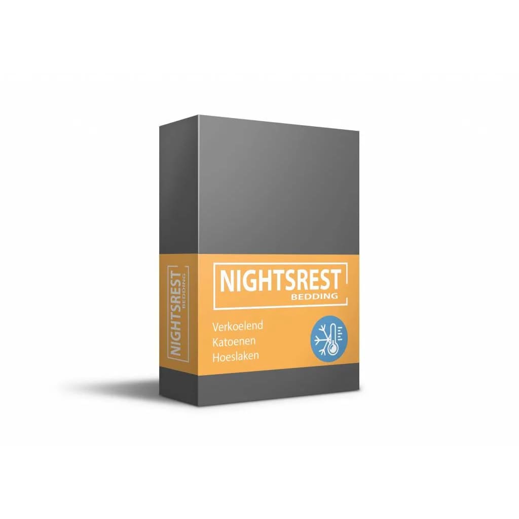 Merkloos Verkoelende Katoenen Hoeslaken Antraciet Maat 160X200Cm huismerk kopen in de aanbieding