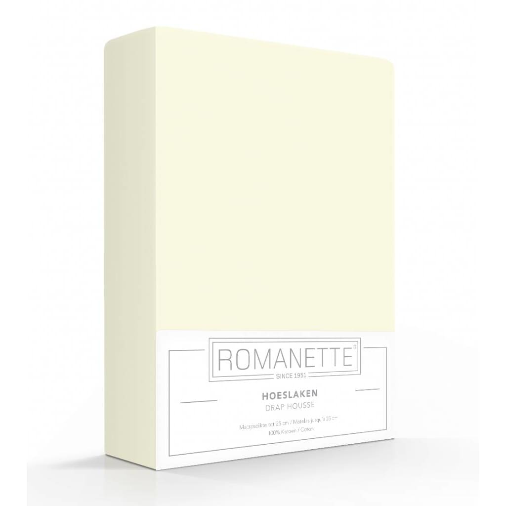 Merkloos Romanette Hoeslaken Katoen Ivoor Maat 90X200Cm huismerk kopen in de aanbieding