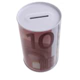 Johntoy Metalen spaarpot met eurobiljet print 10 euro rood