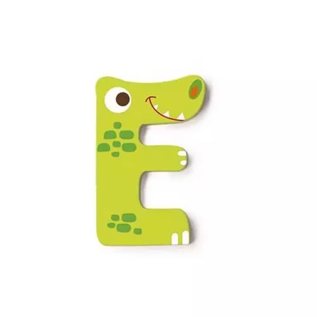 Scratch letter E krokodil groen 5.5 cm