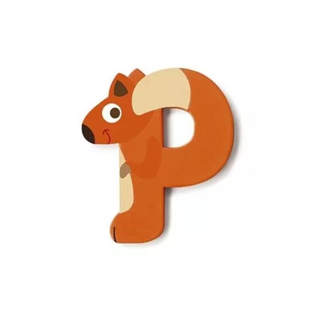 Scratch letter P eekhoorn oranje 5.5 cm