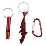 Summit flesopener Shark aluminium 7 cm rood 3-delig