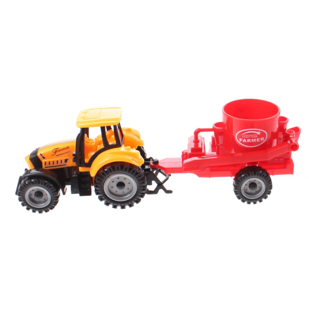 Afbeelding Jonotoys tractor met aanhanger jongens 19 cm geel/rood door Vidaxl.nl