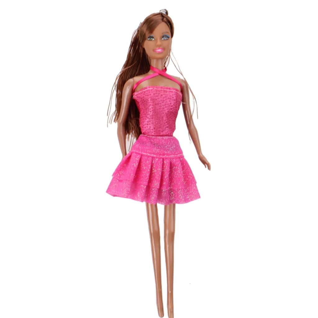 Afbeelding Kids Fun tienerpop Brigitte meisjes 30 cm brunette roze door Vidaxl.nl