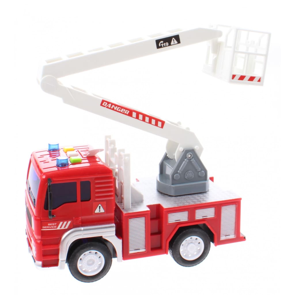 Jonotoys brandweerauto Firefighter jongens 18 cm rood/wit