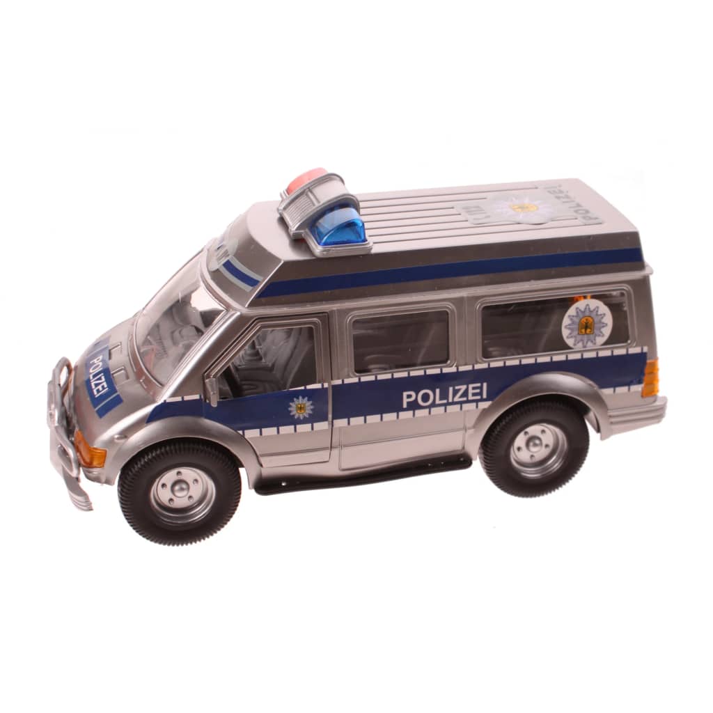 Kids Fun politieauto met frictiemotor 25 cm grijs