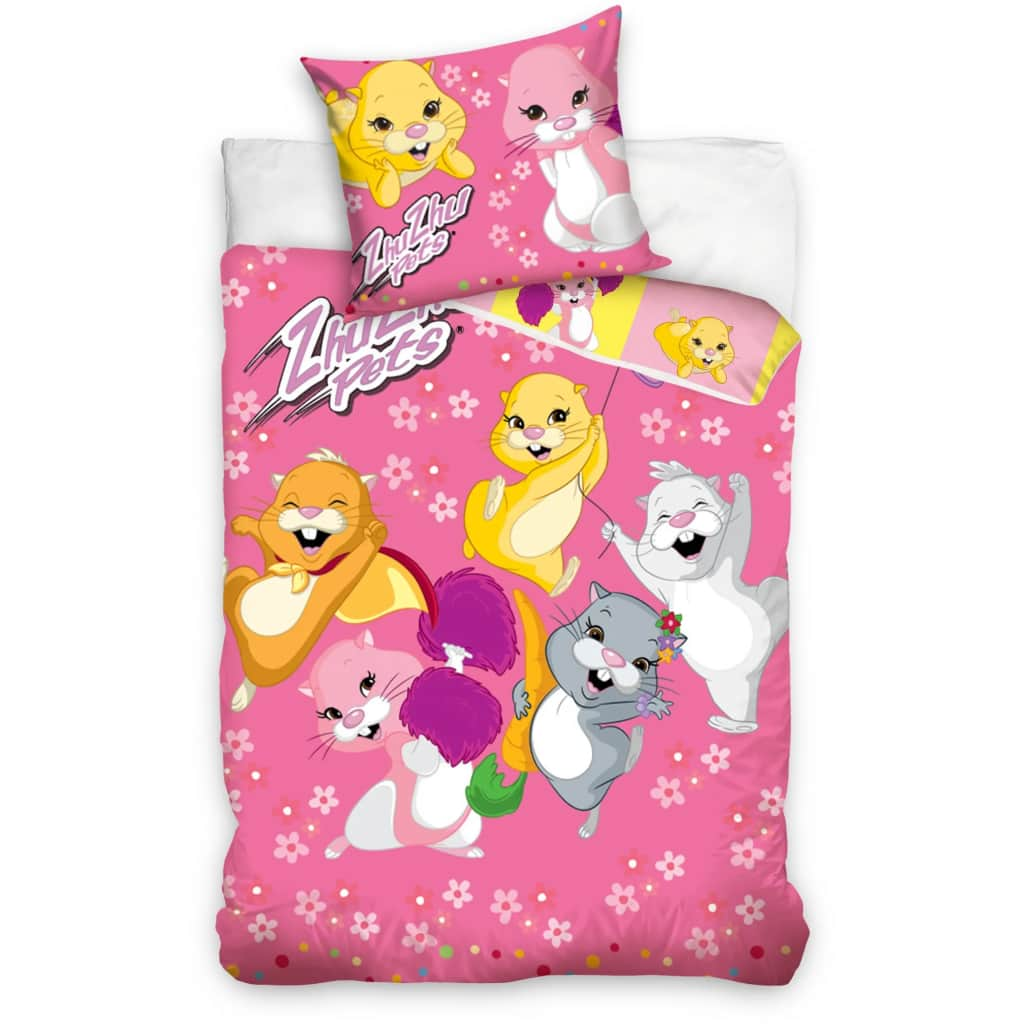 Carbotex dekbedovertrek Zhu Zhu pets 100 x 135 cm roze