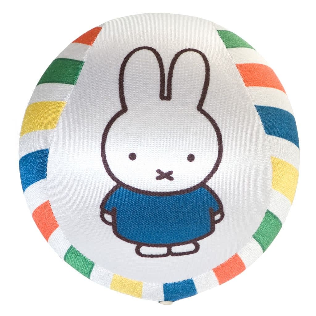 Rubo Toys speelbal Miffy - Nijntje satijn 12,5 cm wit/streep
