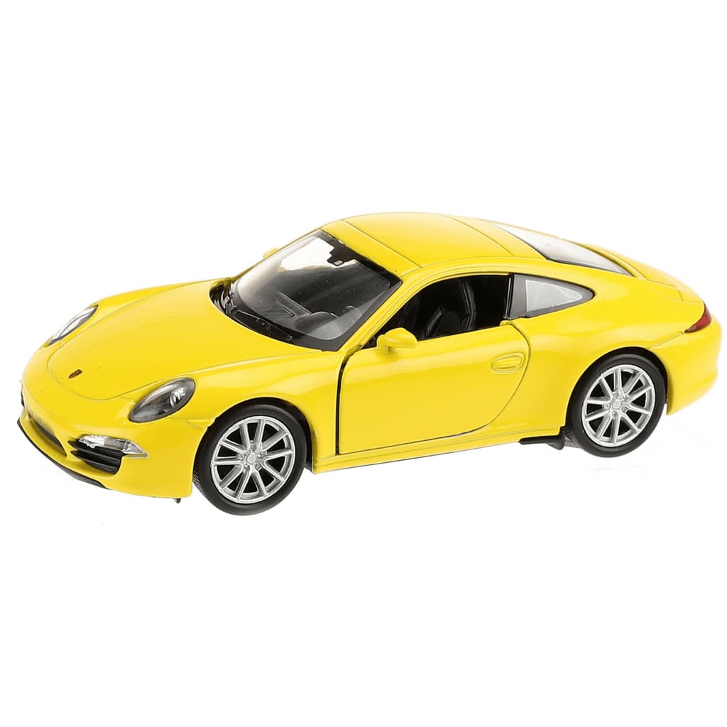 Welly Porsche sportwagen geel 11 cm