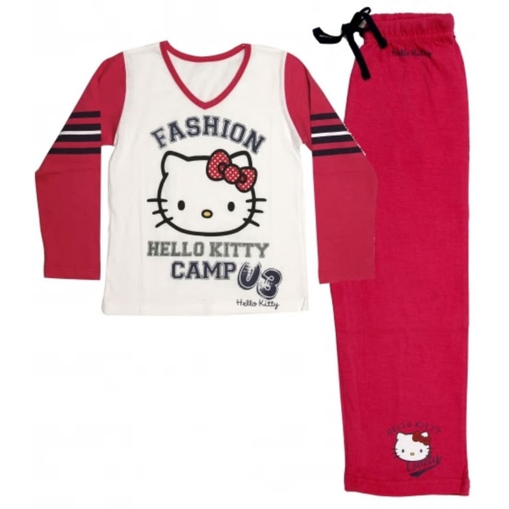 Hello Kitty pyjama katoen meisjes rood/wit