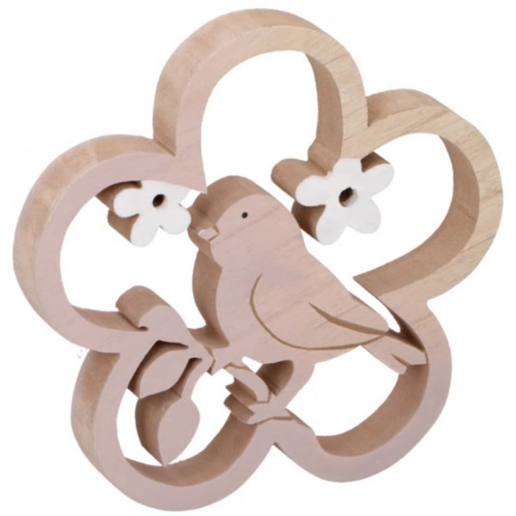 Arti Casa decoratie-ornament Vogel 23 cm hout blank