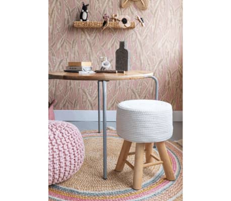 KidsDepot Table de jeu Circle 72 cm Bois de manguier Gris