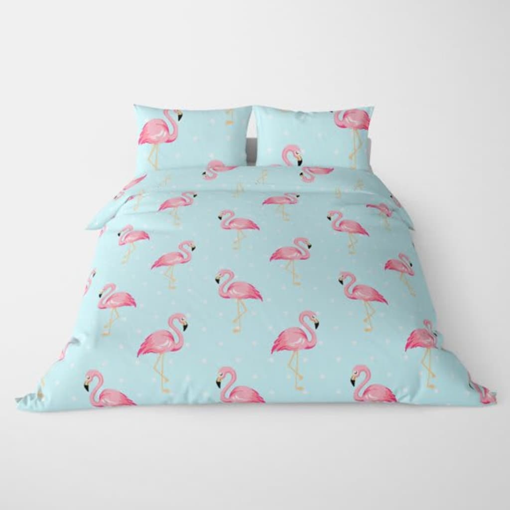 Nightlife Wake Up Dekbedovertrek - Flamingo - Blauw