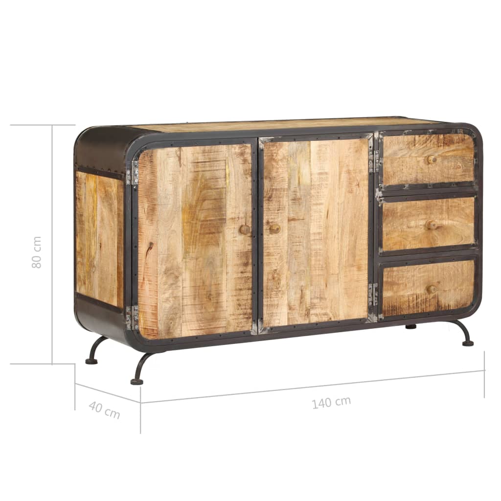 Buffet 140 X 40 X 80 Cm Bois De Manguier Massif VidaXL 20 width=274