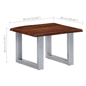 Konferenční stolek s živou hranou 60x60x40 cm masivní akácie - obrázek 8