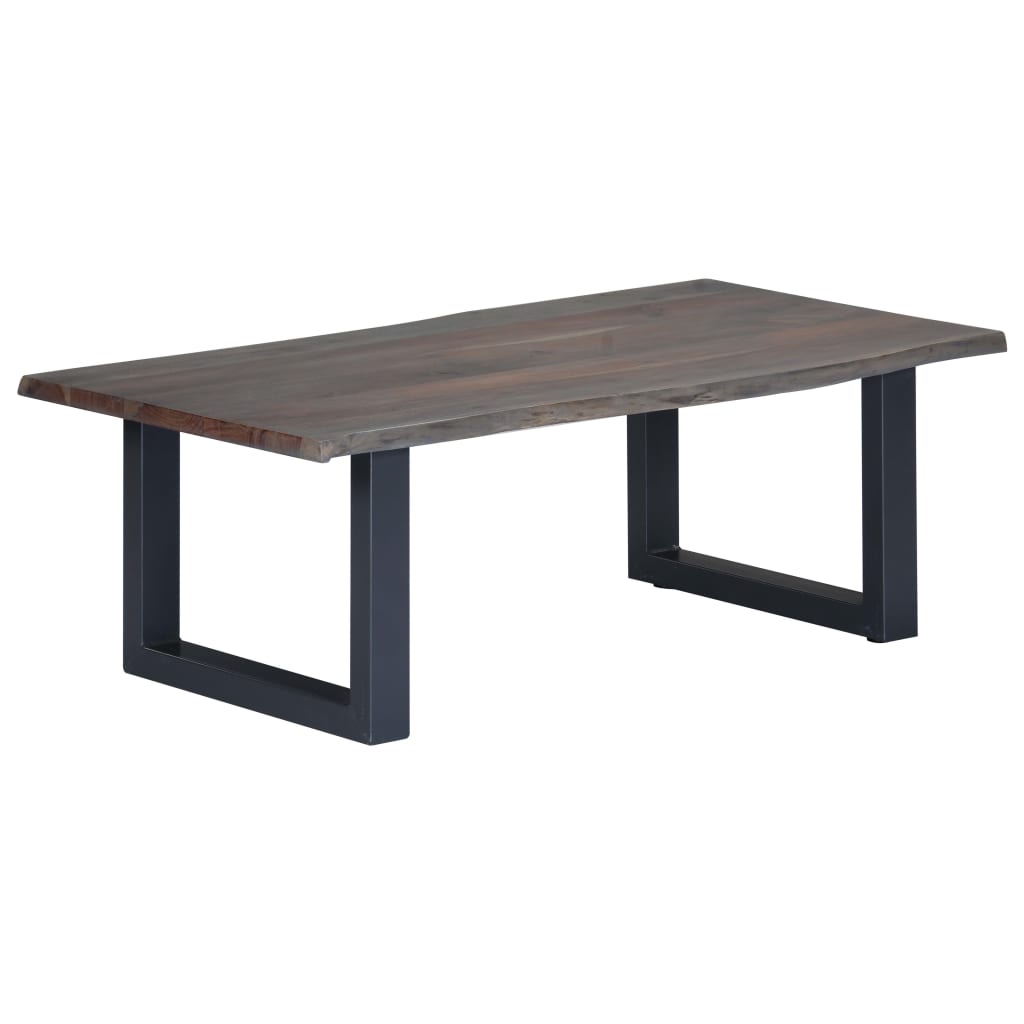 Coffee Table with Live Edges Grey 115x60x40cm Solid Acacia Wood