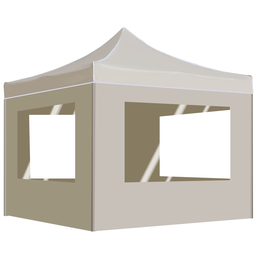 Image of vidaXL Professional Folding Party Tent with Walls Aluminium 3x3 m Cream