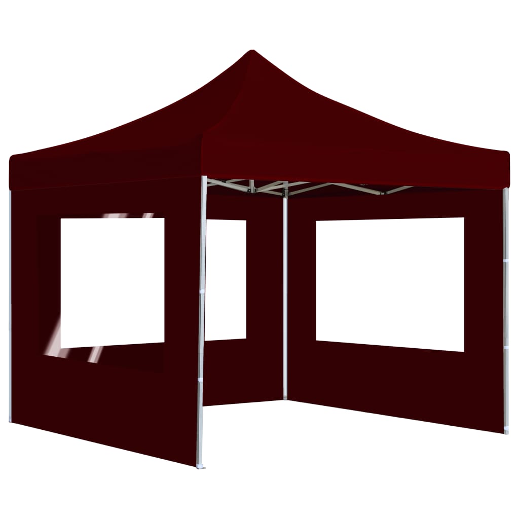 vidaXL Partytent inklapbaar met wanden 3x3 m aluminium wijnrood