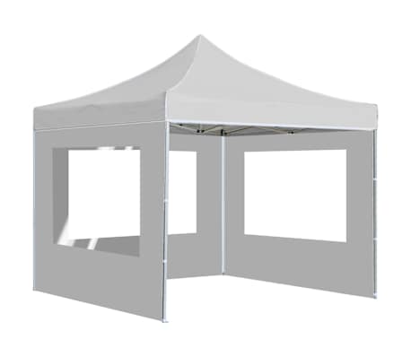 vidaXL Partytent inklapbaar met wanden 3x3 m aluminium wit